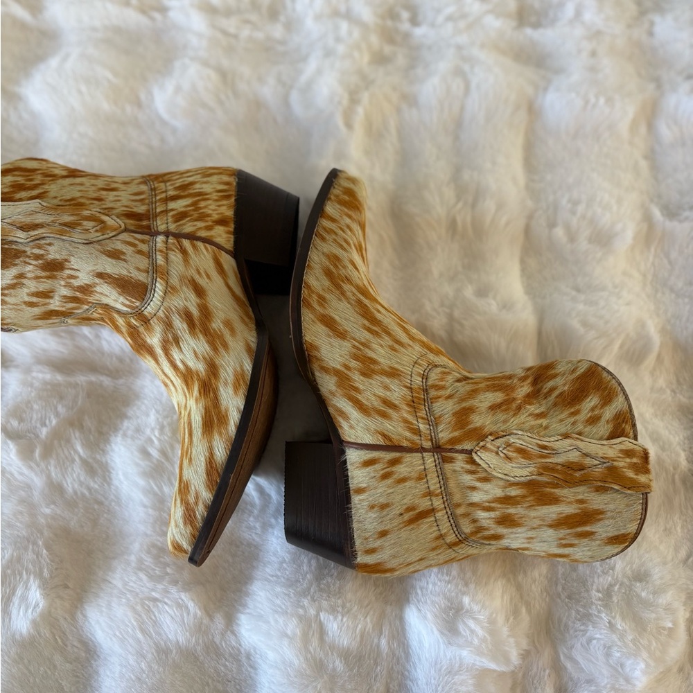 MYRA- COWDIE WESTERN HAIRON LEATHER BOOTIES - Picture 6 of 10